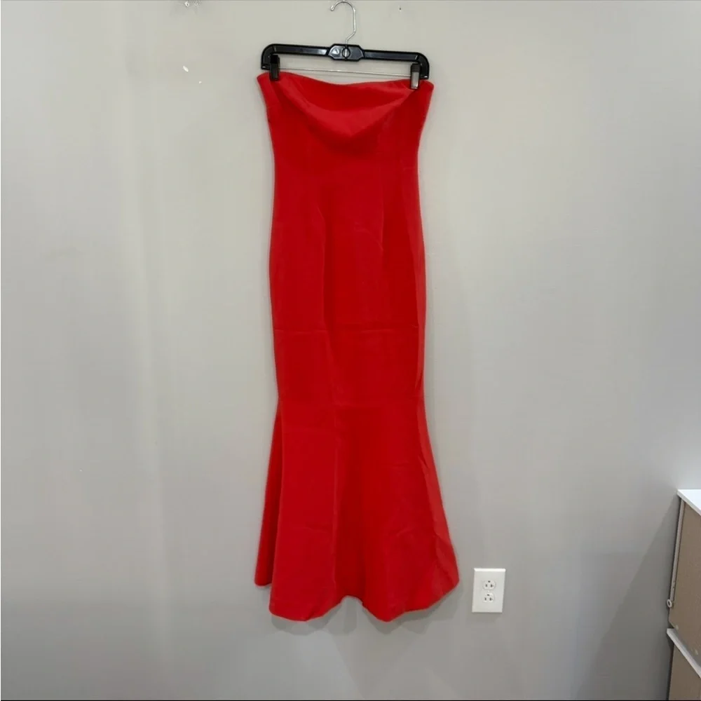 Cinq a Sept Dress Luna Strapless Mermaid Gown Maxi in Venetian Red